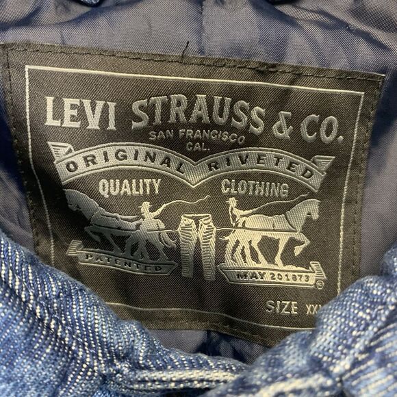 Sz 2XL Levi's Workwear Overshirt Quilted Denim Jacket Shacket Men's MSRP $128 - Picture 4 of 11